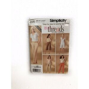 Simplicity 4135 Miss Petite Boot Cut Pants Gauchos Shorts Sewing Pattern 6-14
